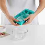 Lekue XL Square Ice Cube Tray With Lid - Turquoise