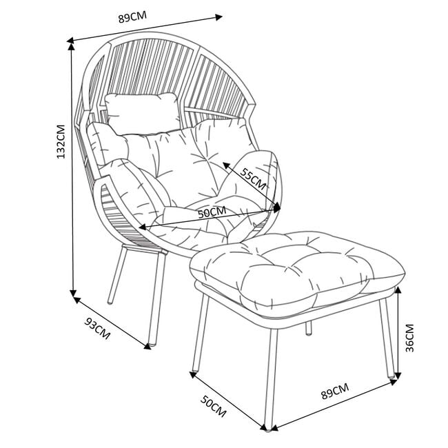 Aventino Luxury Rattan Lounging Chair With Stool