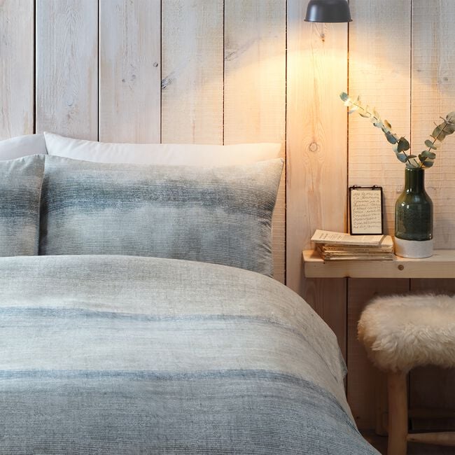 SINGLE DUVET COVER Appletree Hygge Anson Stripe Green