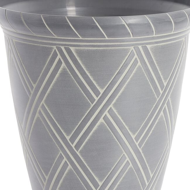 14" GREY Diamond Shaped Plant Pot