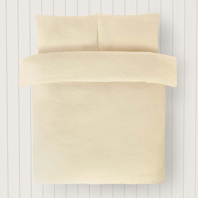 SINGLE DUVET COVER Teddy Plush Ivory