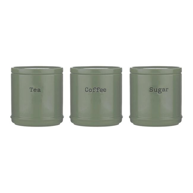 Price & Kensington Set Of 3 Canisters - Sage Green