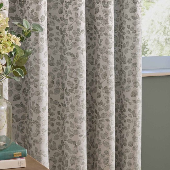 WYLDER GRACE LEAF 168X137 MIST GREY Curtain