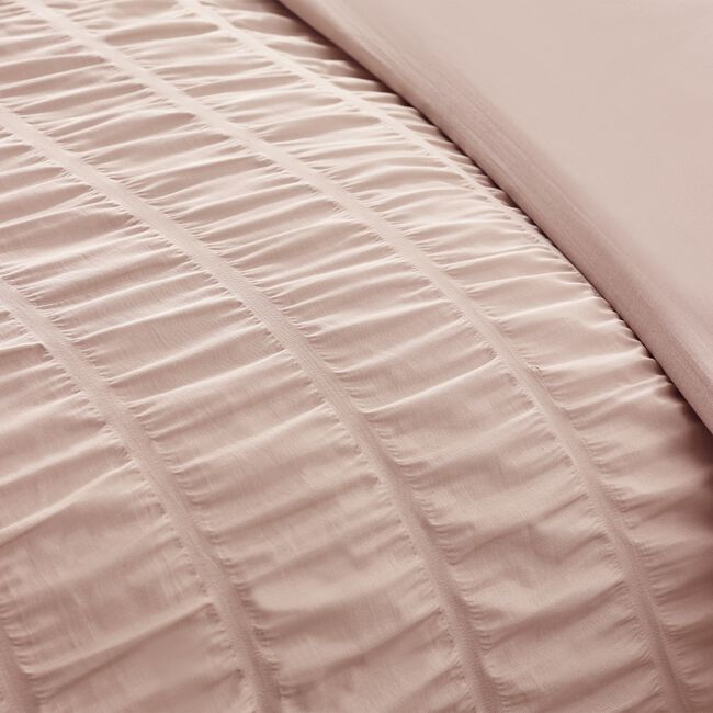 CATHERINE LANSFIELD SINGLE DUVET COVER Seersucker Frill Pink
