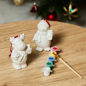 Paint Your Own Christmas Santa and Snowman