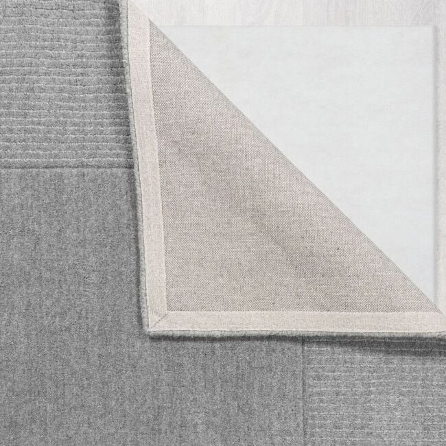 TEXTURED WOOL BORDER GREY 120x170cm Rug
