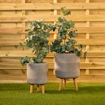 Inca Pedestal Fibre Clay Plant Pot - Small