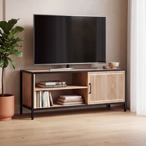TV Cabinet with Black Metal Frame