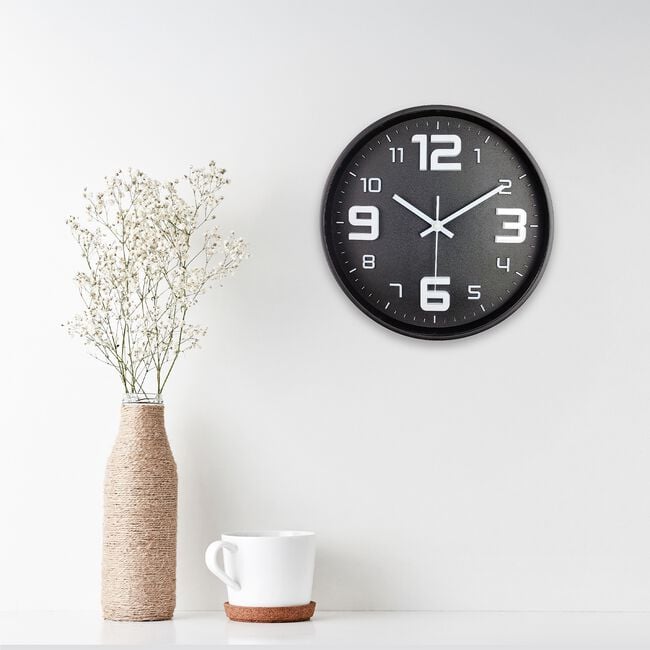 Numerals Black Clock 12'' 