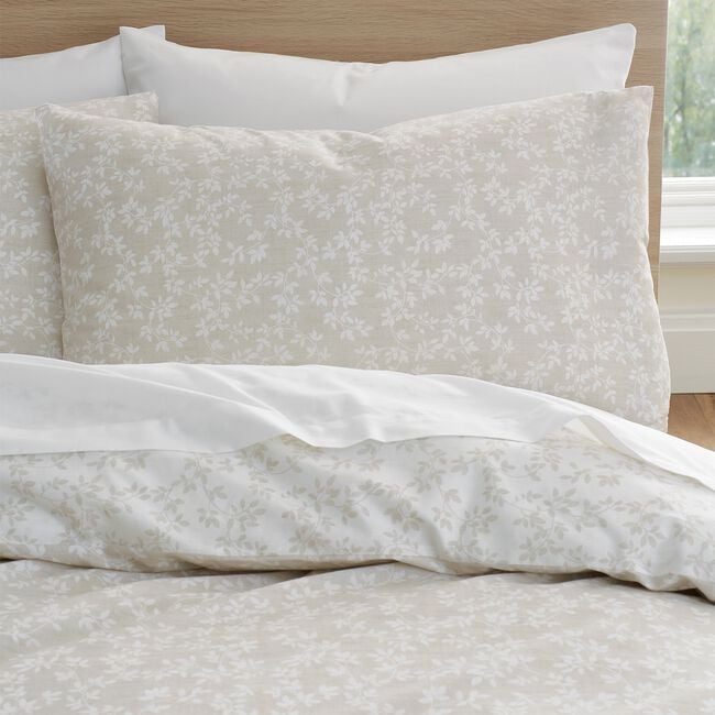 BIANCA SINGLE DUVET COVER Shadow Leaves Natural