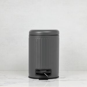 PIFCO RIBBED 3L CHARCOAL Bathroom Bin