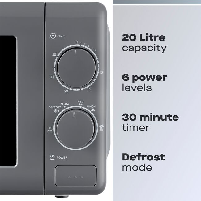 Daewoo Grey 20L 800W Microwave
