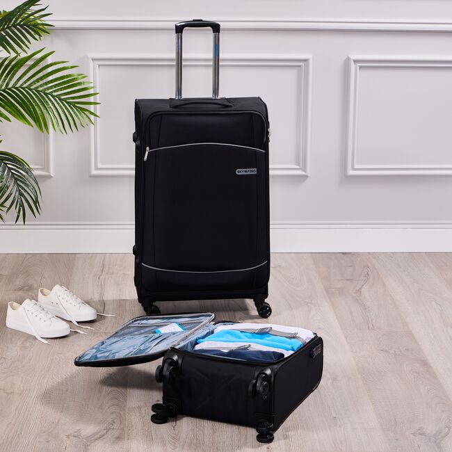 Large Lightweight Softcase Luggage- Midnight Black