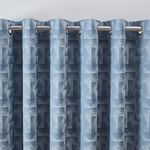 BLACKOUT & THERMAL GRAPHIC GEO BLUE  66x54 Curtain