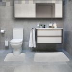 2 Piece Cotton Plain Dye Dove Grey Bathroom Set