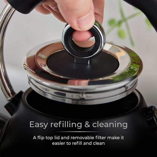 Tower Ash Black 1.7L Pyramid Kettle