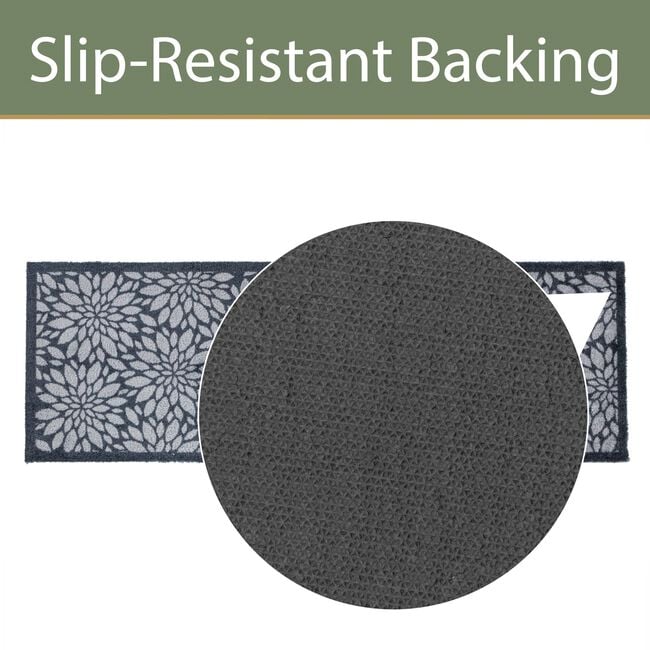 Flowers Black/Grey Mega Runner 57cm x 150cm