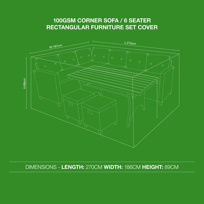 100gsm Corner Sofa / 6 Seater Cover