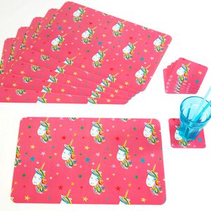 Unicorn Placemats & Coasters 6 Pack 