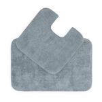 2 Piece Cotton Plain Dye Aquamarine Bathroom Set