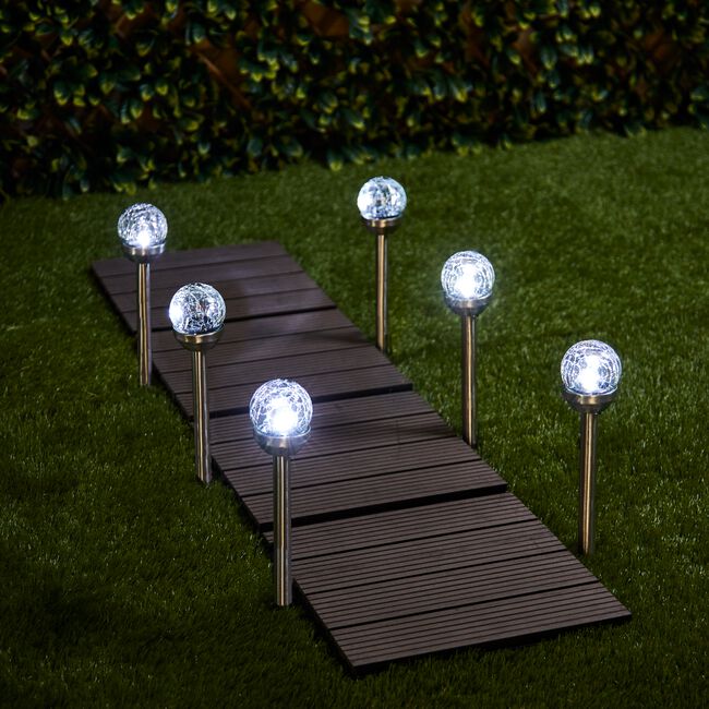 Crackle Ball Post Solar Light