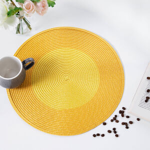 Ombre Round Woven Place Mat Ochre