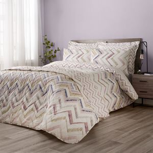 SINGLE DUVET COVER Hannah Grey/ Green