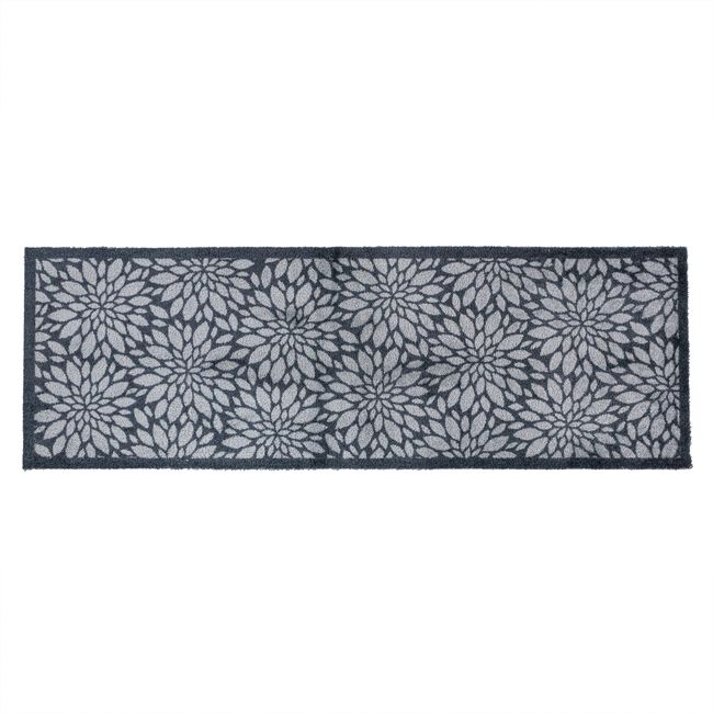 Flowers Black/Grey Mega Runner 57cm x 150cm