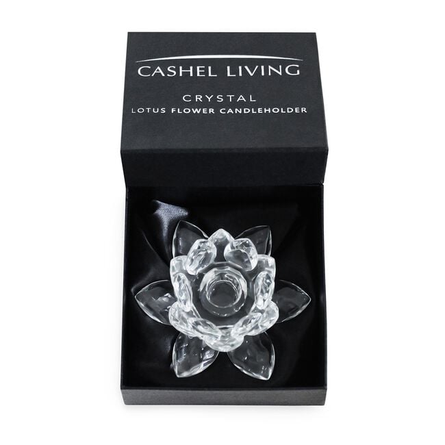 Cashel Living Crystal Lotus Flower Candle Holder