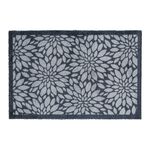 JVL Flowers Black/Grey Mega Mat 50cm x 75cm