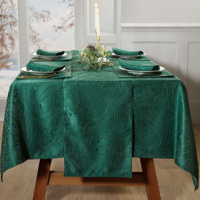 PAISLEY DAMASK GREEN 229x36cm Table Runner