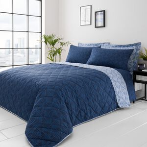 Noah Bedspread 200cm x 220cm - Navy