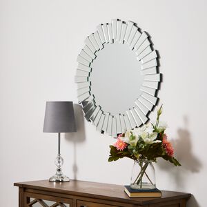 Sunburst Bevel Round Mirror 60cm 