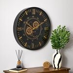 Black & Brass Clock 59cm