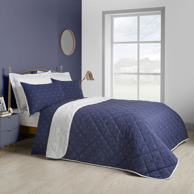 Nicole Day Emerson Bedspread 200cm x 220cm - Navy