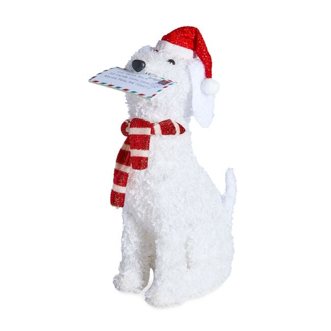 66cm Light Up Snowy Christmas Dog