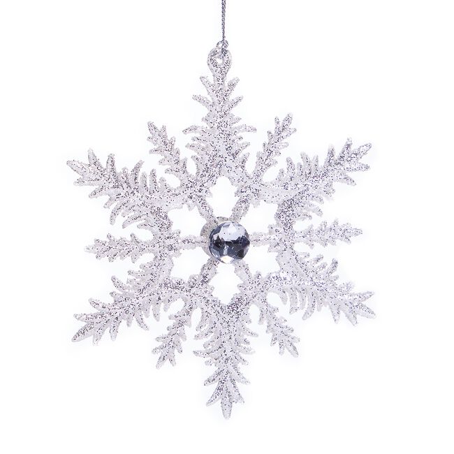 Silver Snowflake Tree Ornament 12cm