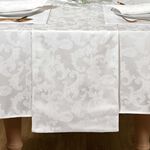 Elegance Damask Table Runner 229cm x 36cm White