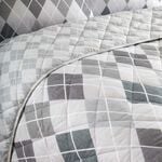 Argyle Bedspread 200 x 220cm - Grey