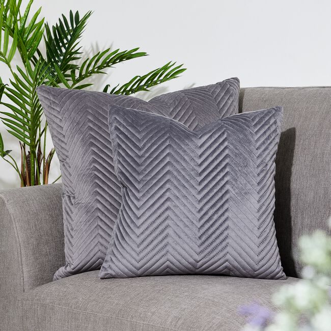 Triangle Stitch Cushion 45x45cm - Grey