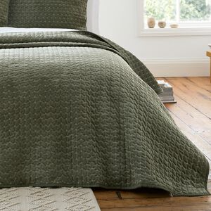 BIANCA ATTICA VELVET GREEN 200x220 Bedspread