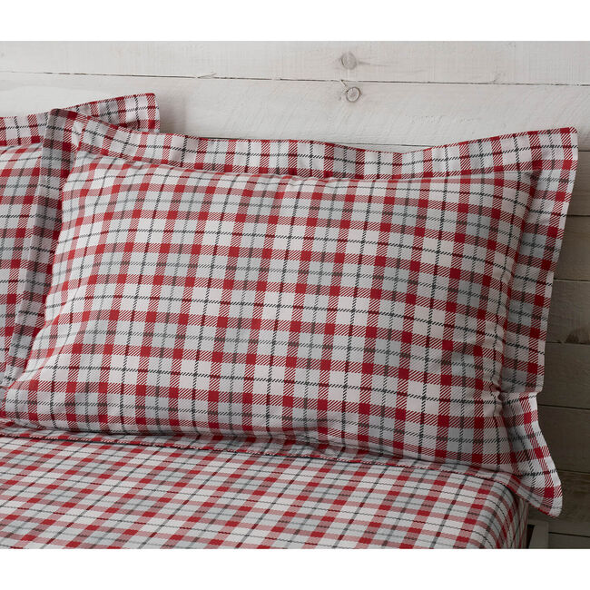 Patchwork Christmas Oxford Pillowcase Pair - Grey