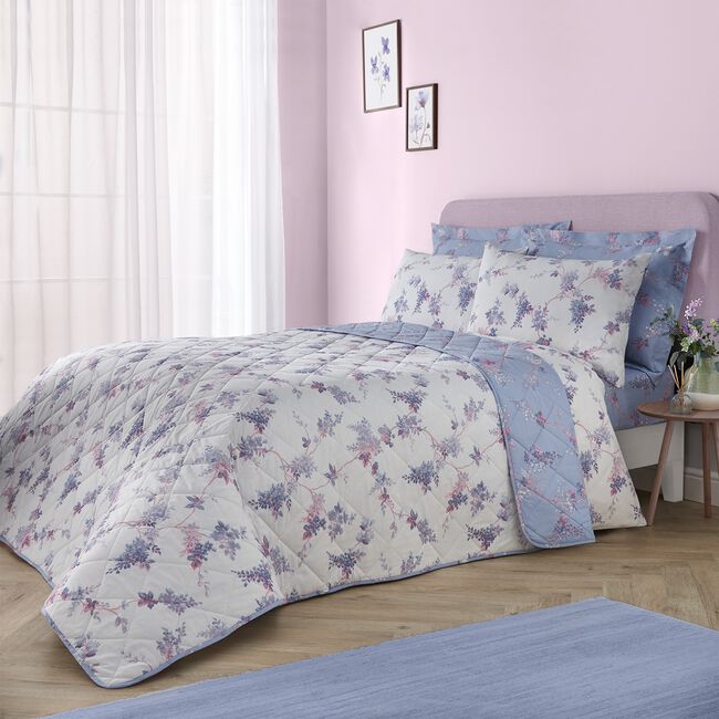Wisteria Heather Bedspread 200cm x 220cm - Lilac