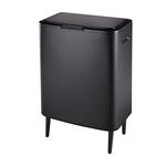 HAMPTON 60L RECYCLING BLACK Bin With Removable Feet