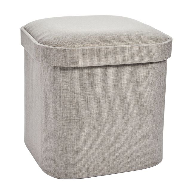 OVAL LINEN FOLDABLE SMALL Natural Ottoman