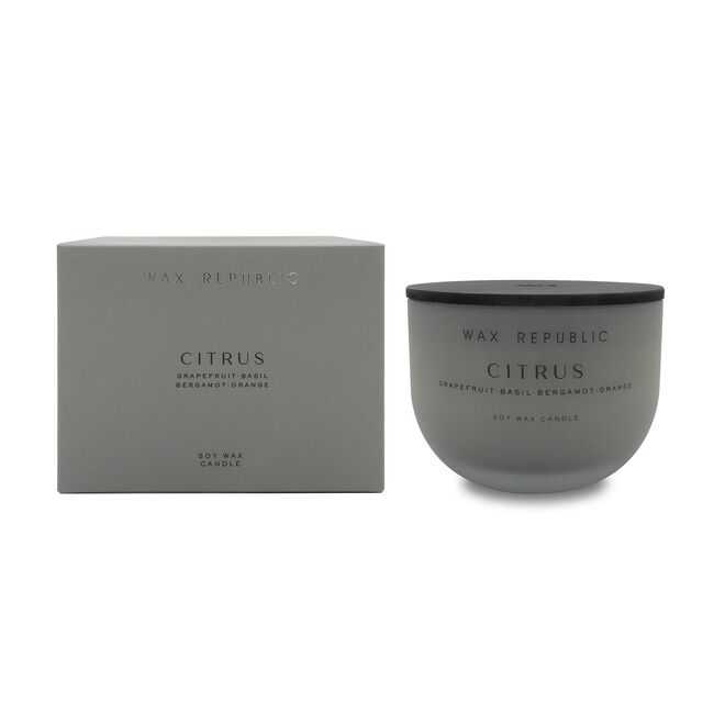 Wax Republic Citrus Grapefruit Basil 3 Wick Candle