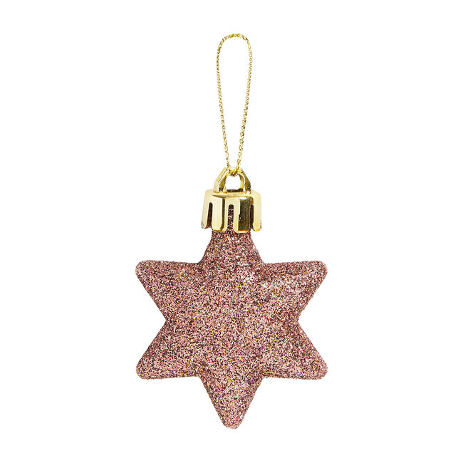 6 Pack Glitter Christmas Stars Tree Decoration