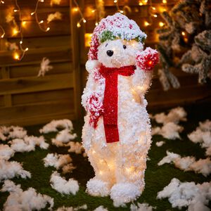 70cm Light Up Snowy Polar Bear