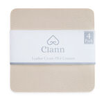 Leather Coasters 4 Pack - Cream