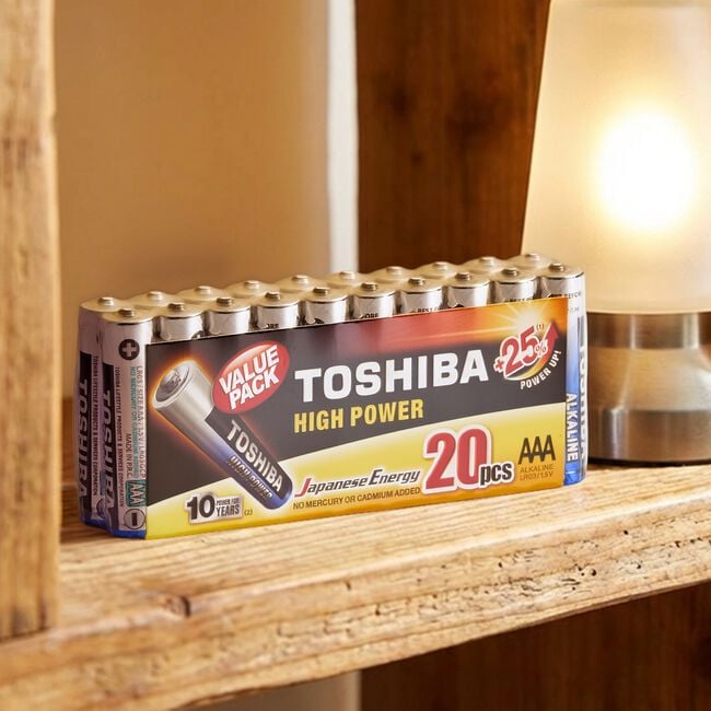 Toshiba High Power AAA Batteries 20 Pack